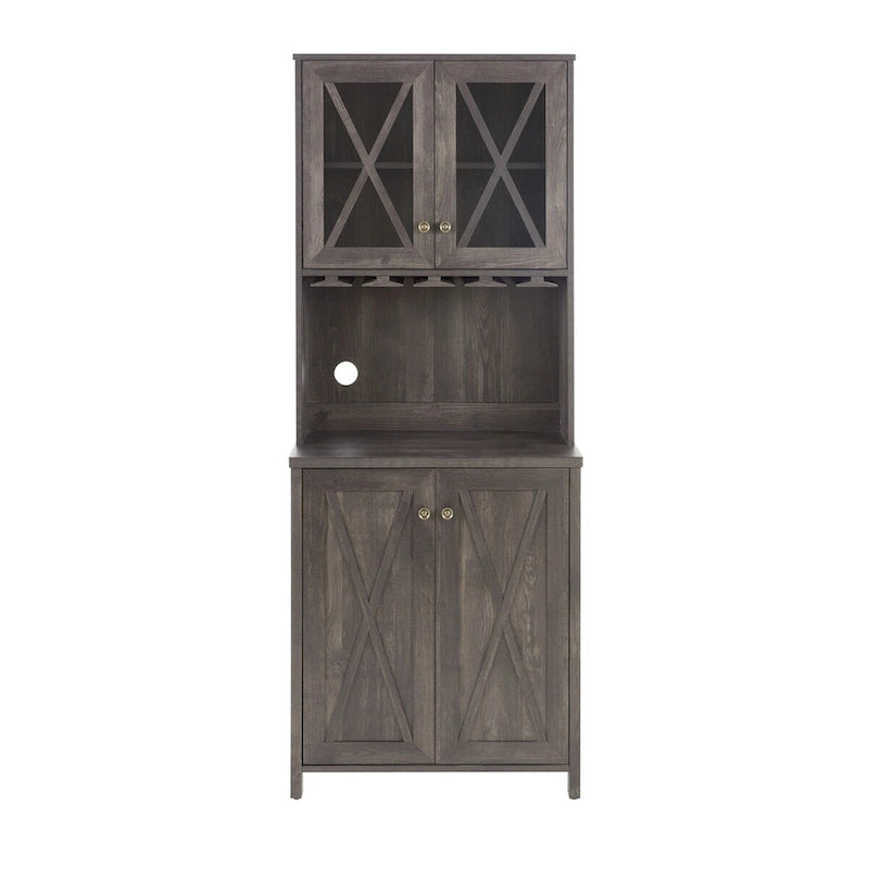 Bar Cabinet for Liquor and Glasses,Kitchen Cabinet with Wine Rack