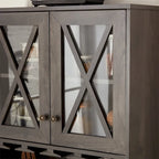 Bar Cabinet for Liquor and Glasses,Kitchen Cabinet with Wine Rack