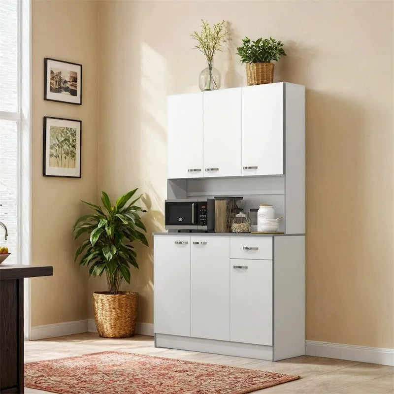 71 Modern Freestanding Kitchen Buffet Hutch With Server and Storage
