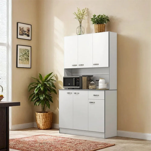 71 Modern Freestanding Kitchen Buffet Hutch With Server and Storage