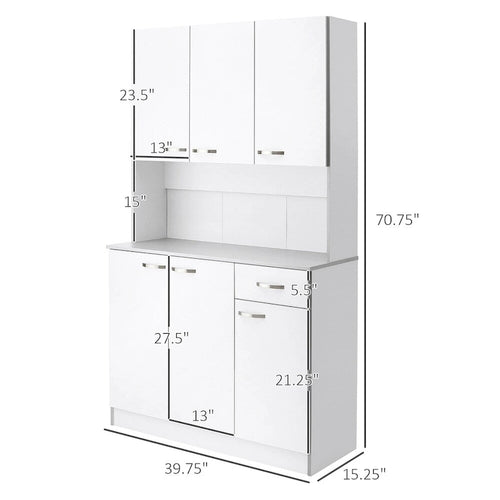 71 Modern Freestanding Kitchen Buffet Hutch With Server and Storage
