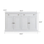 Contemporary Minimalist Wooden Sideboard with 2 Drawers and 2 Cabinets