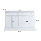 Contemporary Minimalist Wooden Sideboard with 2 Drawers and 2 Cabinets