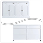 Contemporary Minimalist Wooden Sideboard with 2 Drawers and 2 Cabinets