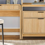 3-Piece Writing Desk Set with 2 Wide Bookcases