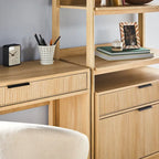 3-Piece Writing Desk Set with 2 Wide Bookcases