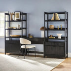 3-Piece Writing Desk Set with 2 Wide Bookcases
