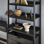 3-Piece Writing Desk Set with 2 Wide Bookcases