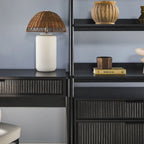 3-Piece Writing Desk Set with 2 Wide Bookcases