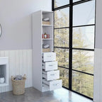 Linen Cabinet Artic, Three Shelves, Single Door, White Finish,High quality and durable