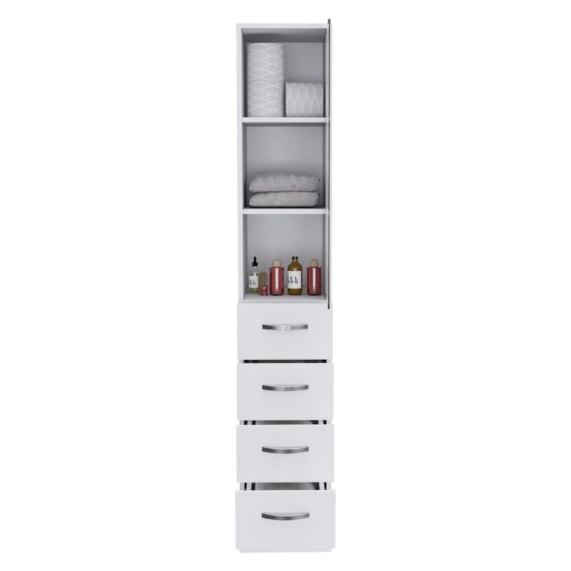 Linen Cabinet Artic, Three Shelves, Single Door, White Finish,High quality and durable