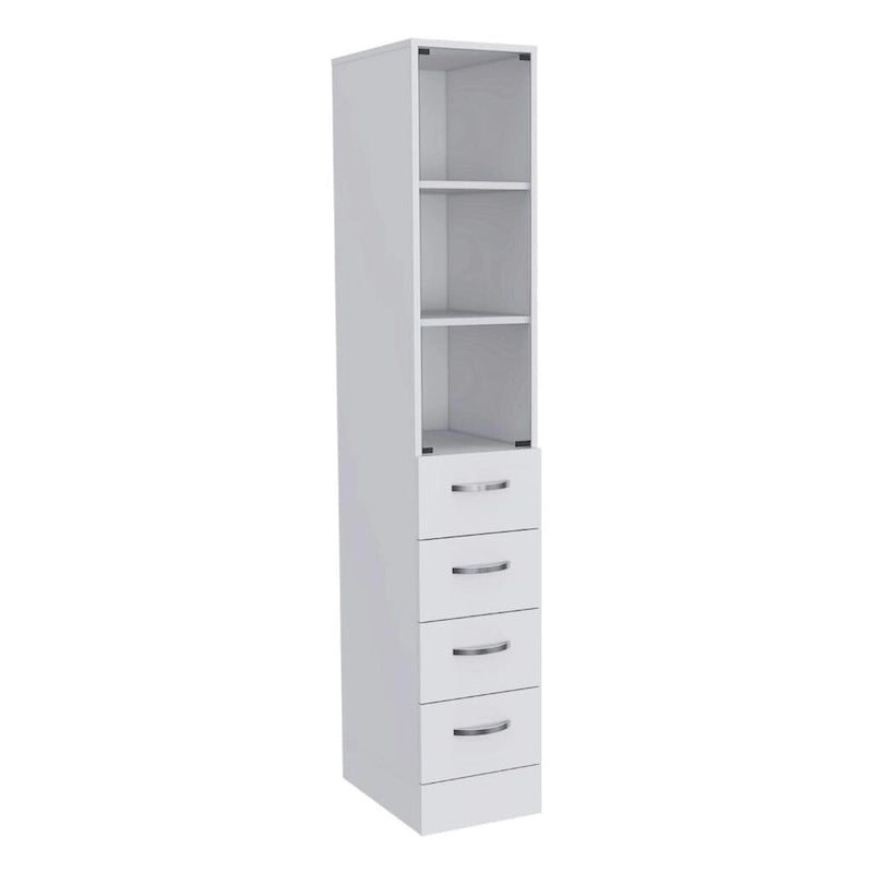 Linen Cabinet Artic, Three Shelves, Single Door, White Finish,High quality and durable