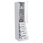 Linen Cabinet Artic, Three Shelves, Single Door, White Finish,High quality and durable
