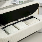 Storage Ottoman,Bedroom End Bench,Upholstered Fabric Storage Ottoman with Safety Hinge,Entryway Padded Footstool