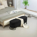 Storage Ottoman,Bedroom End Bench,Upholstered Fabric Storage Ottoman with Safety Hinge,Entryway Padded Footstool