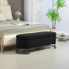 Storage Ottoman,Bedroom End Bench,Upholstered Fabric Storage Ottoman with Safety Hinge,Entryway Padded Footstool