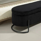 Storage Ottoman,Bedroom End Bench,Upholstered Fabric Storage Ottoman with Safety Hinge,Entryway Padded Footstool