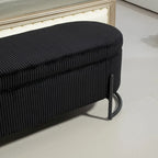 Storage Ottoman,Bedroom End Bench,Upholstered Fabric Storage Ottoman with Safety Hinge,Entryway Padded Footstool