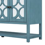 Elegant Retro Console Table,Storage Cabinet,Sideboard with Mirrored Doors, Spacious Shelves, and Durable Acacia Wood Legs