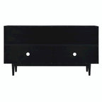 Modern 4-Door Sideboard with Convex Pattern Doors and Silver Handles