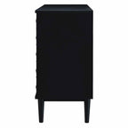 Modern 4-Door Sideboard with Convex Pattern Doors and Silver Handles