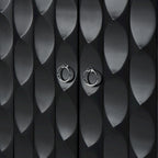Modern 4-Door Sideboard with Convex Pattern Doors and Silver Handles