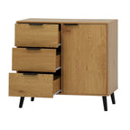 Wood Sideboard Buffet Cabinet with 3 Drawers & Adjustable Shelf & Door