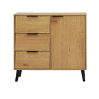 Wood Sideboard Buffet Cabinet with 3 Drawers & Adjustable Shelf & Door