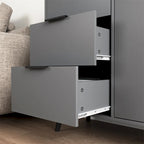 Wood Sideboard Buffet Cabinet with 3 Drawers & Adjustable Shelf & Door