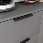 Wood Sideboard Buffet Cabinet with 3 Drawers & Adjustable Shelf & Door