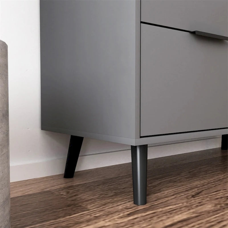 Wood Sideboard Buffet Cabinet with 3 Drawers & Adjustable Shelf & Door