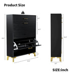 Shoe Storage Cabinet for Entryway, Free Standing Shoe Organizer with 2 Flip Drawers, Hidden Shoe Rack Storage Organizer