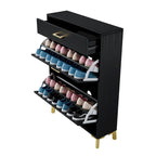 Shoe Storage Cabinet for Entryway, Free Standing Shoe Organizer with 2 Flip Drawers, Hidden Shoe Rack Storage Organizer